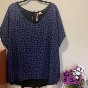 Black and blue blouse